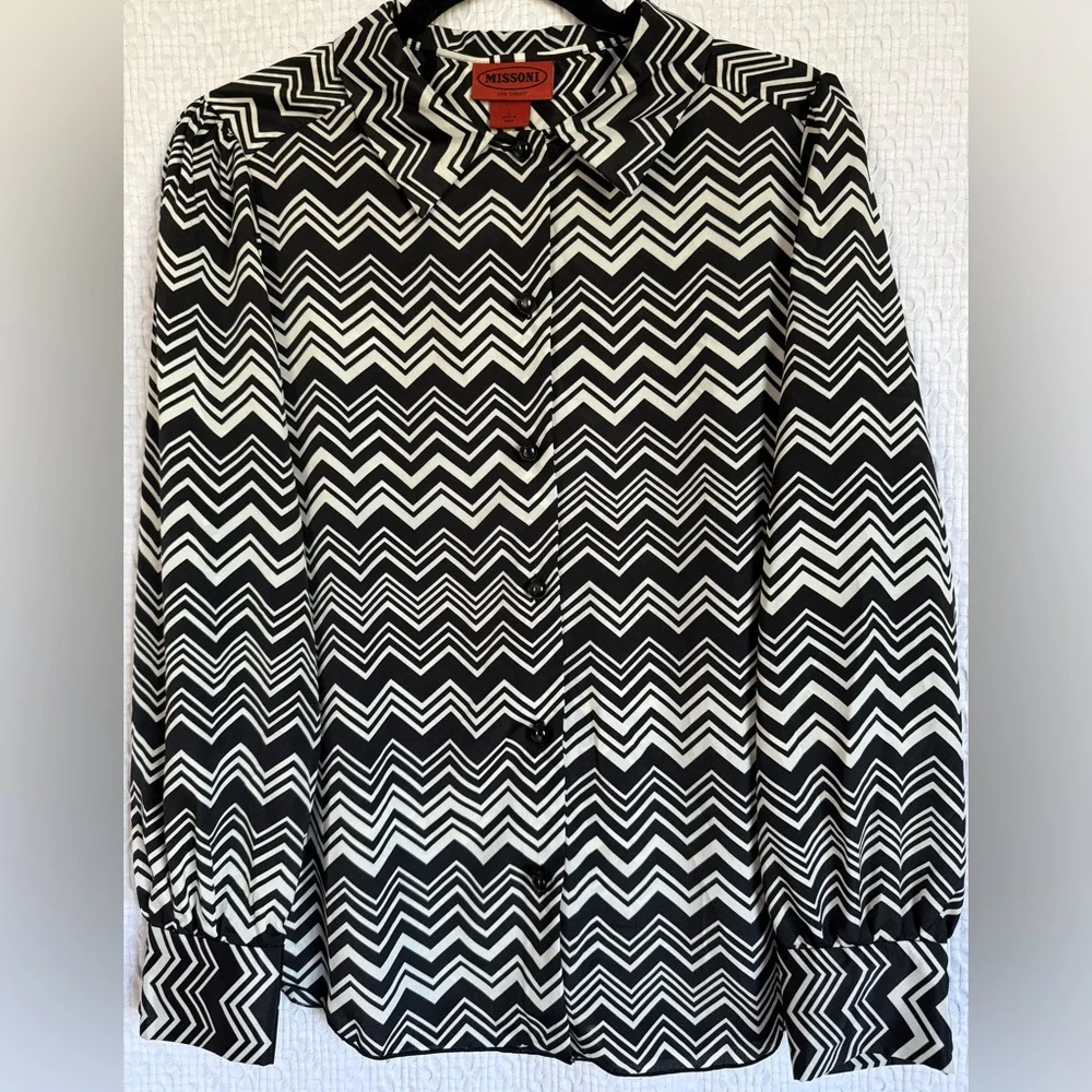 Missoni for Target Mare Stripe Blouse in Black and White SZ L